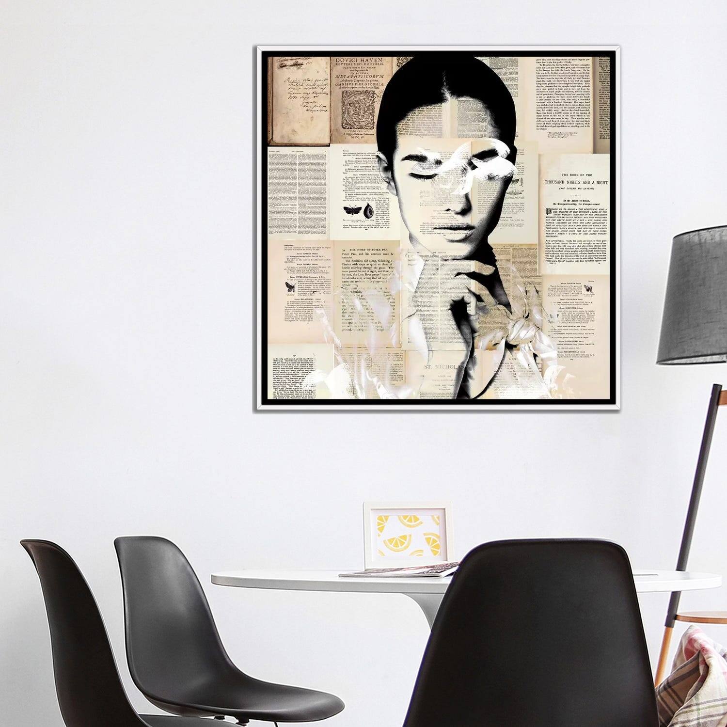 iCanvas "Paper Girl" by Caroline Wendelin Framed Canvas Print Bed